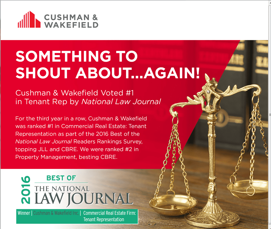2016 C&W CRE Tenant Rep National Law Journal